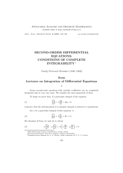 SECOND-ORDER DIFFERENTIAL EQUATIONS: CONDITIONS OF