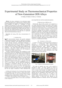 Experimental Study on Thermomechanical Properties of New