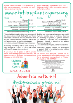 Advertising Costs.indd - Mae Clybiau Plant Cymru Kid`s Clubs