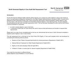 North Somerset Dignity in Care Audit Self Assessment Tool for care