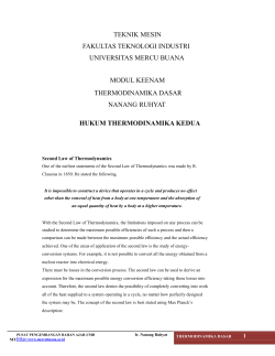 hukum thermodinamika kedua