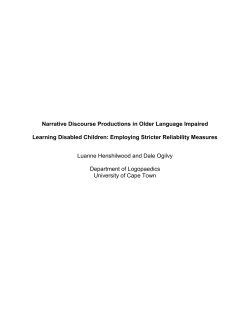 Luanne Henshiwood: Theseis Proposal