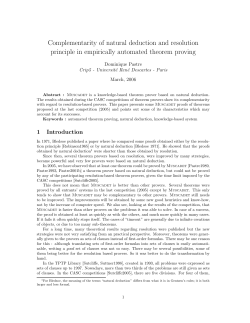 Complementarity of natural deduction and resolution principle in