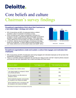 Core beliefs and culture Chairman`s survey findings