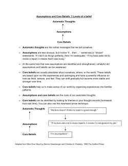 1. Assumptions and Core Beliefs