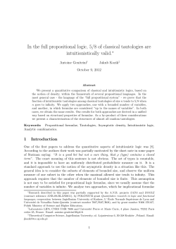 In the full propositional logic, 5/8 of classical tautologies are