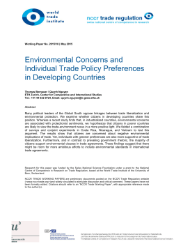 Environmental Concerns and Individual Trade Policy Preferences in