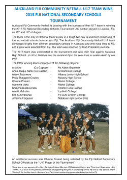 auckland fiji community netball u17 team wins 2015 fiji national