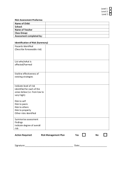Risk Assessment Proforma