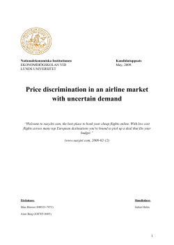 Price discrimination in an airline market with