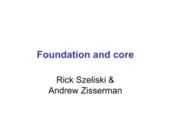 Foundation and core - Frontiers in Computer Vision
