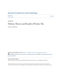 History, Theory and Results of Parole, The