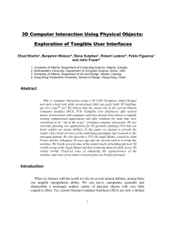 3D Computer Interaction Using Physical Objects