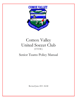 2011 cvusc senior teams policy manual