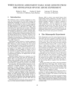 1987: when random assignment fails: some lessons from the