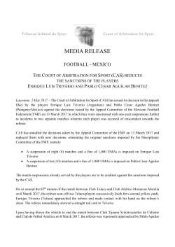 CAS reduces the sanctions of football players Enrique Luis Triverio