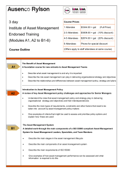 3 day Institute of Asset Management Endorsed