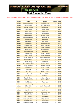 First Game List View