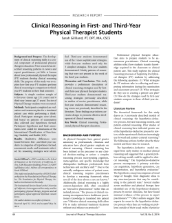 Clinical Reasoning in First- and Third