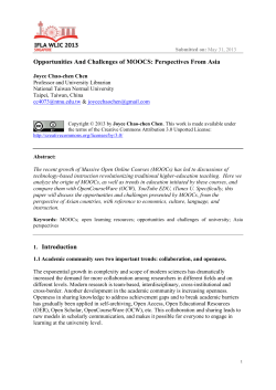 Opportunities And Challenges of MOOCS