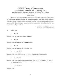 Solutions to Problem Set 1 - cs.Virginia