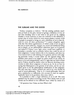 The Sublime and the Good