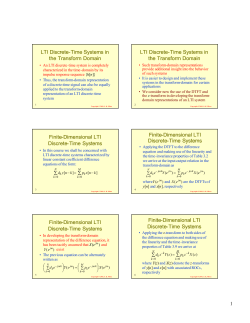 LTI Discrete-Time Systems in the Transform Domain LTI Discrete