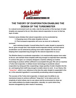 the theory of evaporation enabling the design of the turbomister