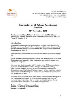 Submission on NZ Refugee Resettlement Strategy
