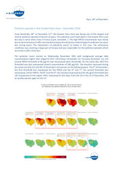 Pollution episode in the Greater Paris Area &ndash; December 2016