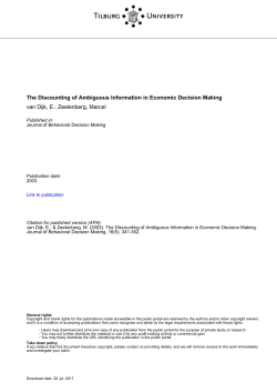 Tilburg University The Discounting of Ambiguous