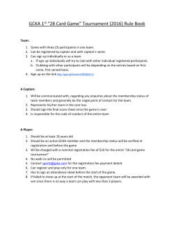 GCKA 1st &ldquo;28 Card Game&rdquo; Tournament (2016) Rule Book