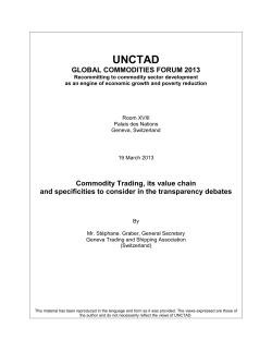 Commodity Trading, its value chain and specificities to consider in