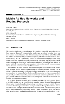 "Mobile Ad Hoc Networks and Routing Protocols". In: Handbook of