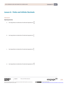 Grade 8 Mathematics Module 7, Topic B, Lesson 6