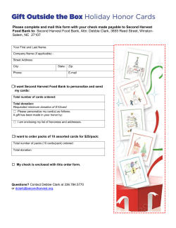 2016 Holiday Card Or.. - Second Harvest Food Bank of Northwest NC