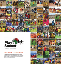 play for fun • learn for life - Play Soccer Nonprofit