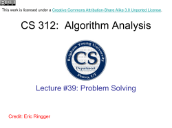 CS 312: Algorithm Analysis