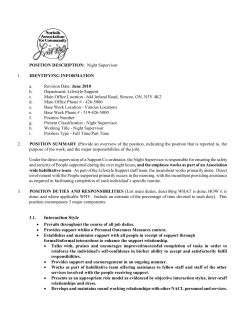 POSITION DESCRIPTION: Night Supervisor