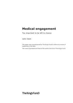 Medical engagement: Too important to be left to chance