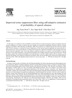 Improved noise suppression "lter using self