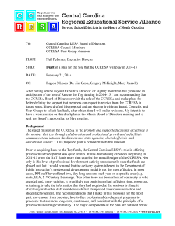 Memo on 2014-15 Roles for CCRESA