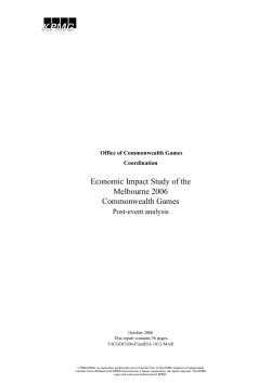 Economic Impact Study of the Melbourne 2006