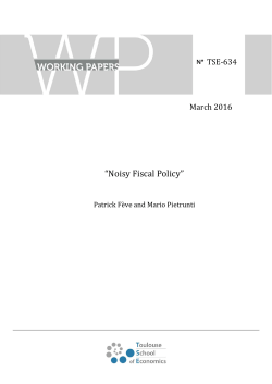 Noisy Fiscal Policy - Toulouse School of Economics
