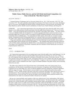 Public Choice, Public Interest, and the Soft Drink