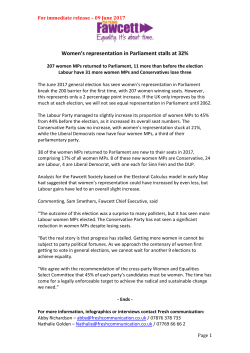 Press Release &ndash; GE2017 post election analysis