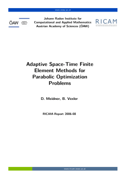 Adaptive Space-Time Finite Element Methods for Parabolic