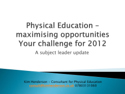 Physical Education - Barnet Partnership For School Sport