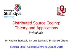 Distributed Source Coding: Theory and Applications