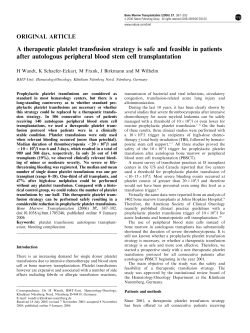 A therapeutic platelet transfusion strategy is safe and